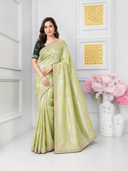 Elegant traditional saree from Saree Ghor Charlotte featuring intricate patterns and vibrant colors for women's cultural wear.