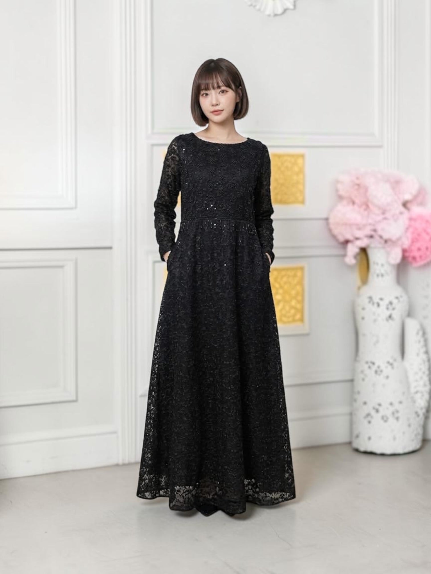 Traditional women’s salwar kameez gown by Saree Ghor Charlotte, featuring vibrant cultural party wear with intricate designs.