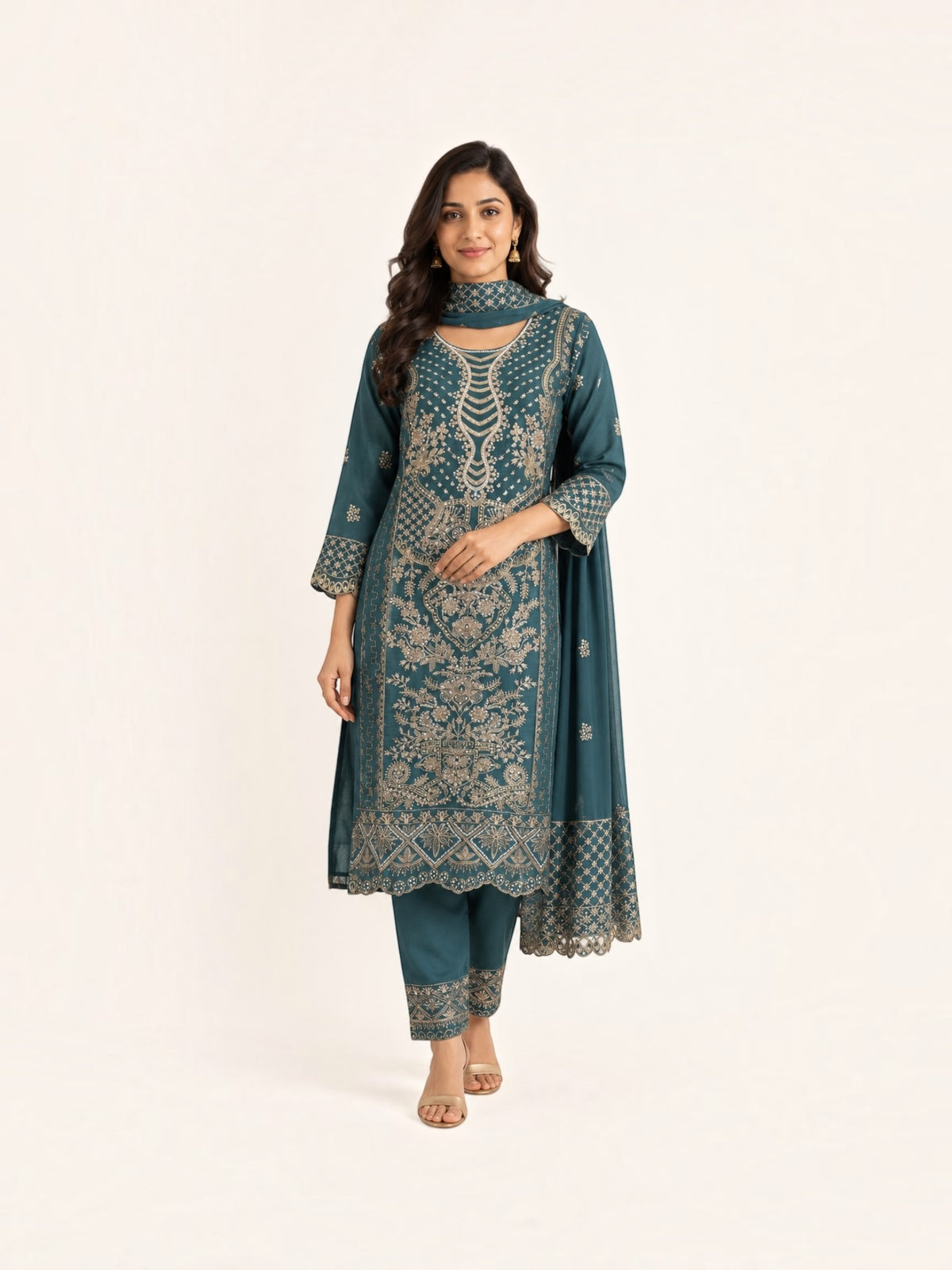 Traditional Designer Salwar Kameez Suit, Cultural Wear for Women, 213