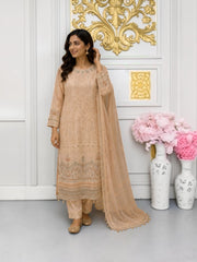 Peach Georgette Salwar Kameez with Embroidery Work, Cultural Wear for Women