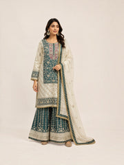 Rangoli Russian Plazo Dress, Cultural Wear for Women