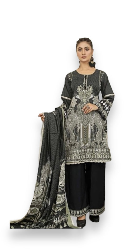 Luxurious Embroidered Haya Designer Linen Pakistani Dress -04