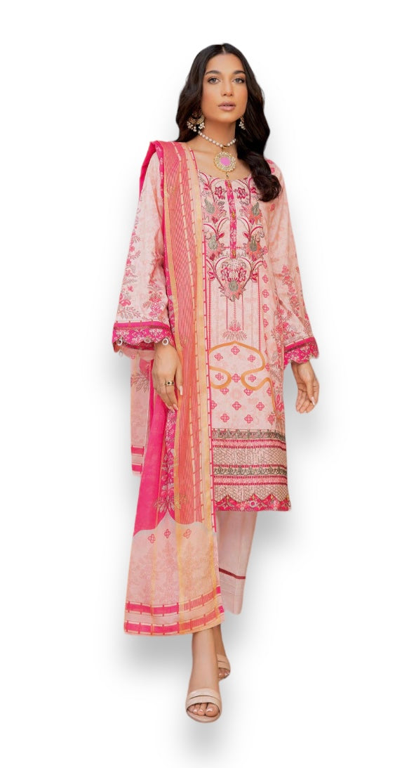 Graceful Embellished Soni Brand Linen Pakistani Dress - D3