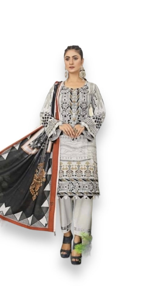 Luxurious Embroidered Haya Designer Linen Pakistani Dress -05