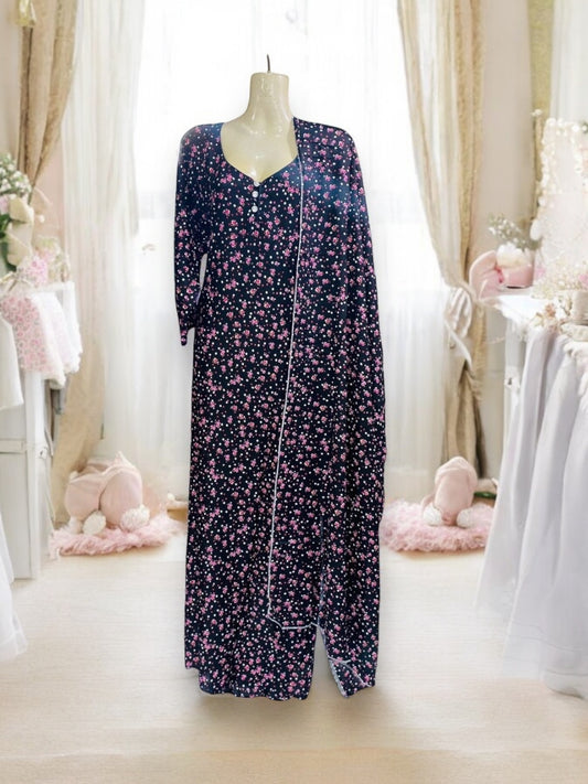 Linen Maxi Dress Set with Matching Dupatta - 127