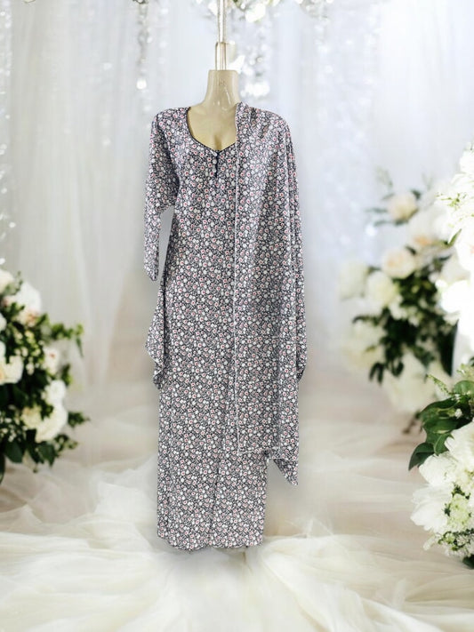 Linen Maxi Dress Set with Matching Dupatta - 119