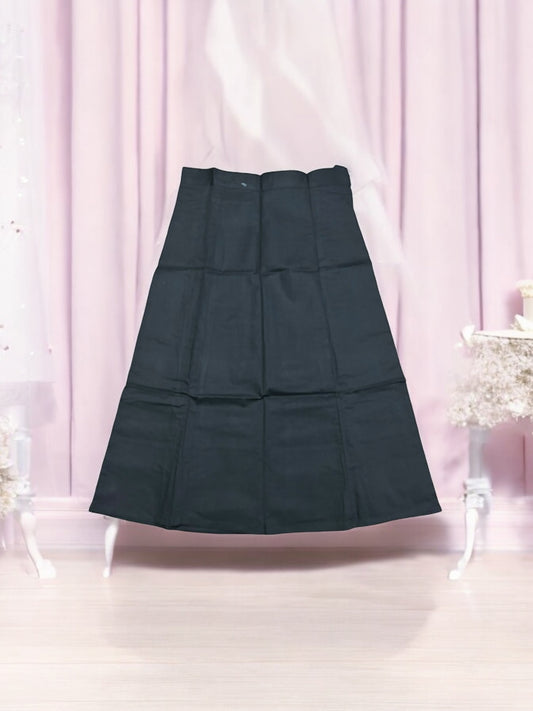 Essential Black Plain Cotton Petticoat for Women - 210