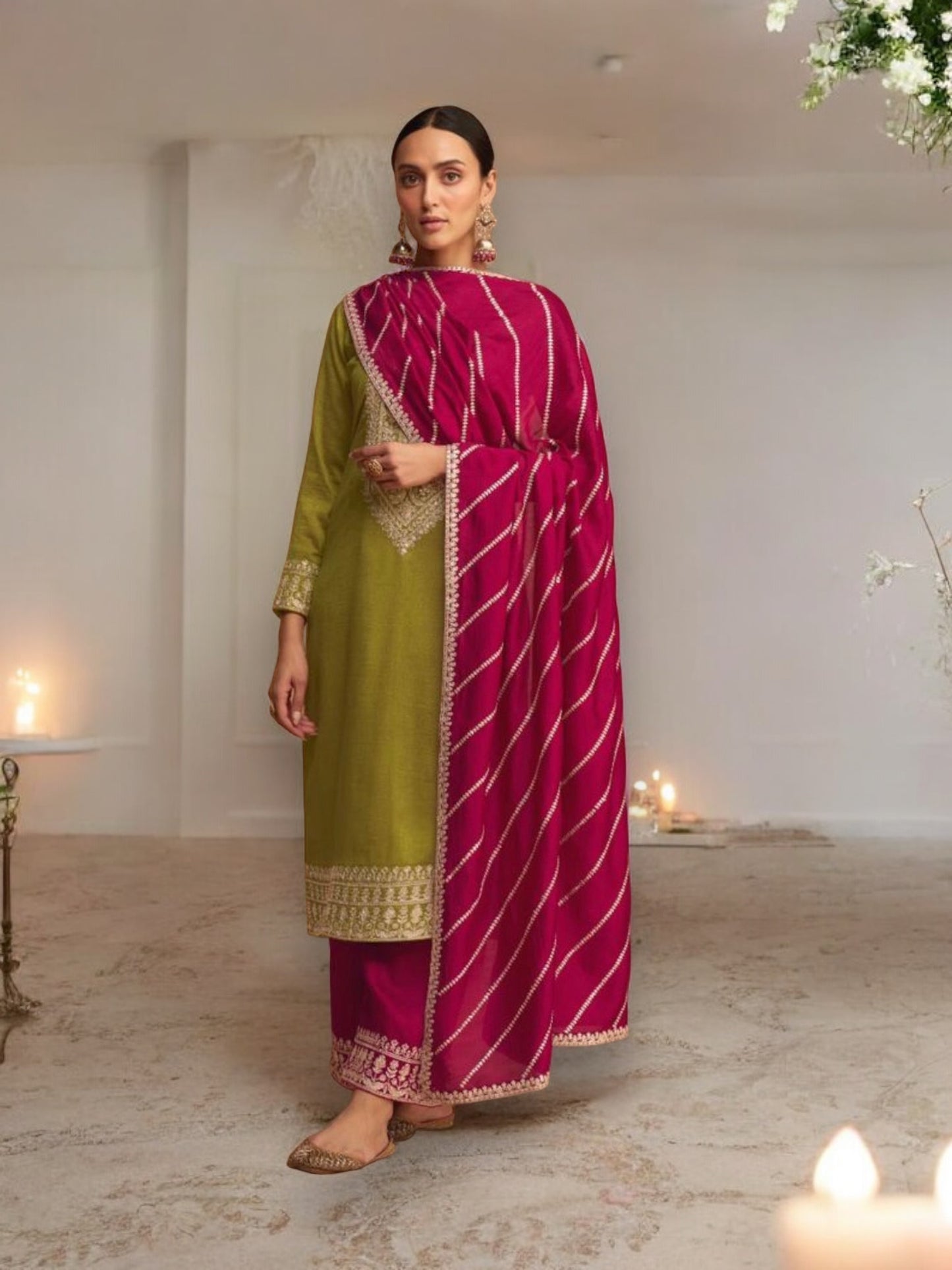 Elegant Essence: Designer Silk Salwar Suit for a Timeless Look - 9620