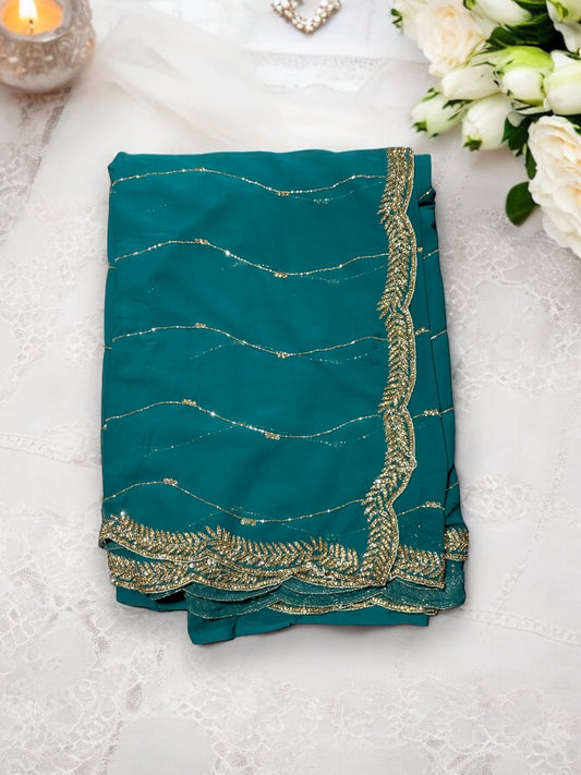 Designer Handwork Saree With Stones - 008