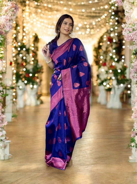 Elegant Jacquard Lichi Saree - 05