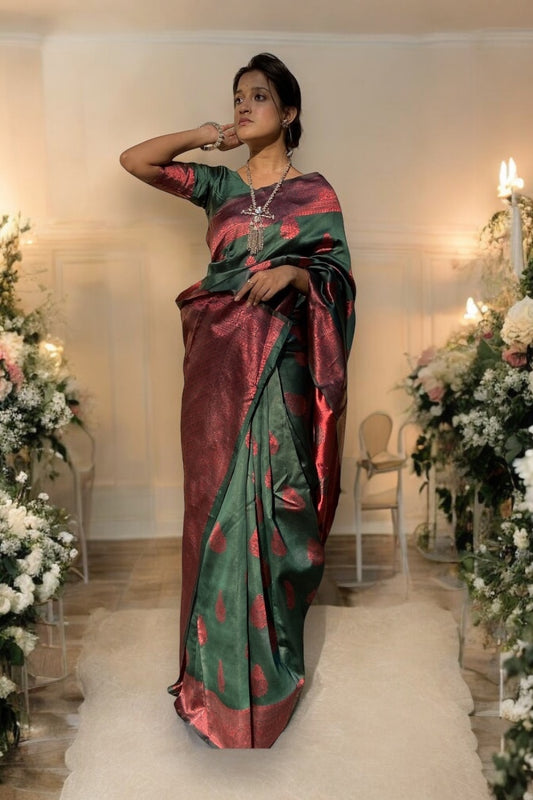 Elegant Jacquard Lichi Saree - 02