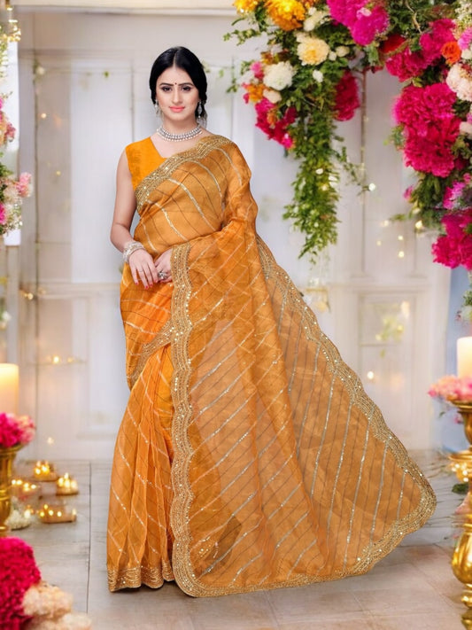 Captivating Clemira Soft Organza Designer Saree: Embrace the Magic of Ethereal Elegance