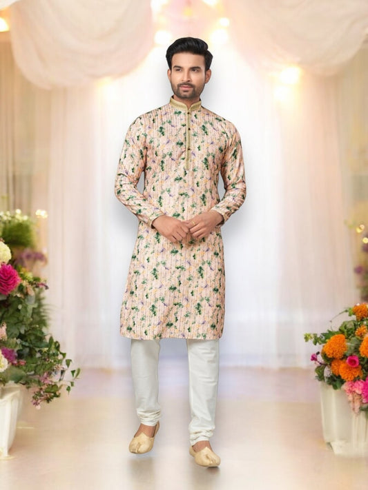 Multi Color Mens Cotton Kurta Pajama - Catalog 2001