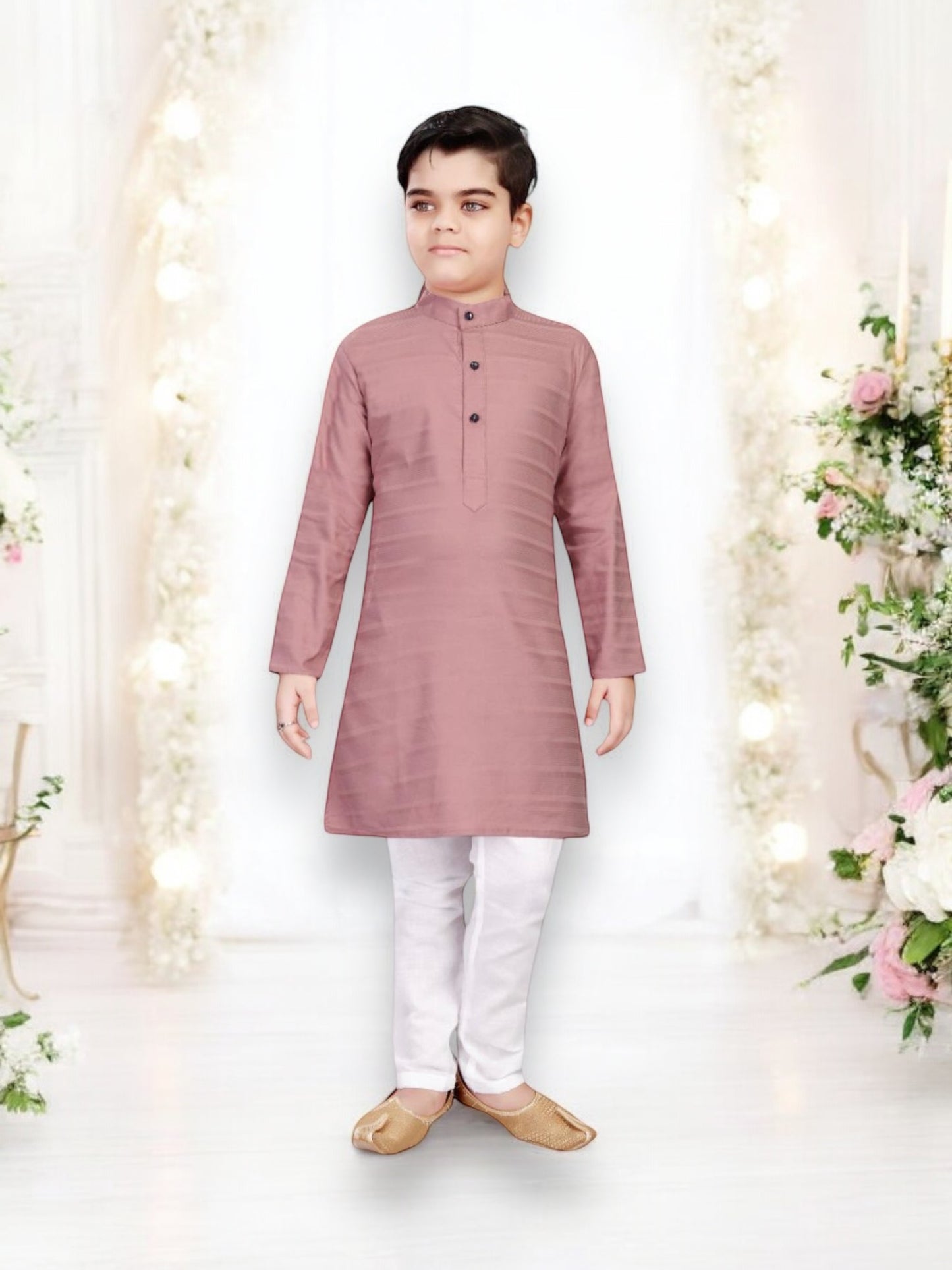 Premium Quality Onion Pink Kurta Pajama for Boys: Effortless Sophistication and Comfort- HT1009