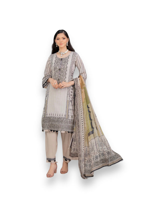 Timeless Embroidered Soni Brand Linen Pakistani Dress - D4