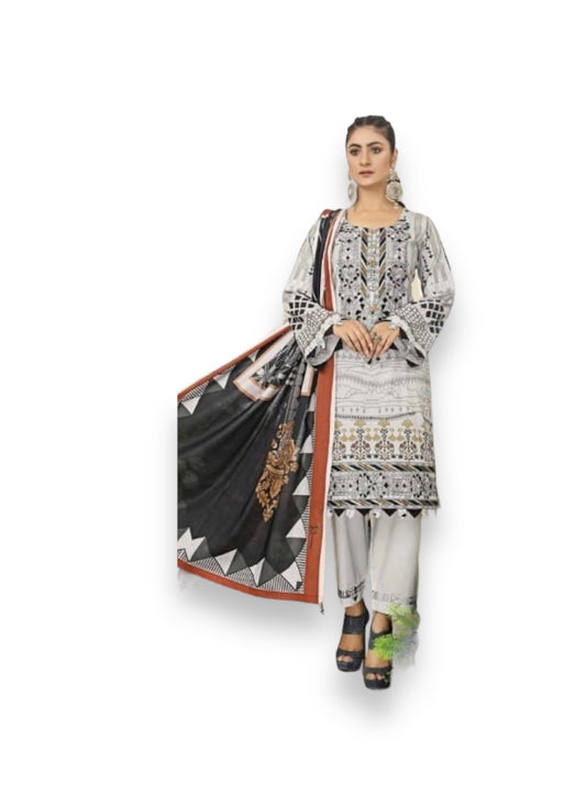 Luxurious Embroidered Haya Designer Linen Pakistani Dress -05
