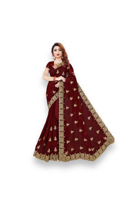 Enchanting Elegance: Stone Work Saree for a Mesmerizing Party Look