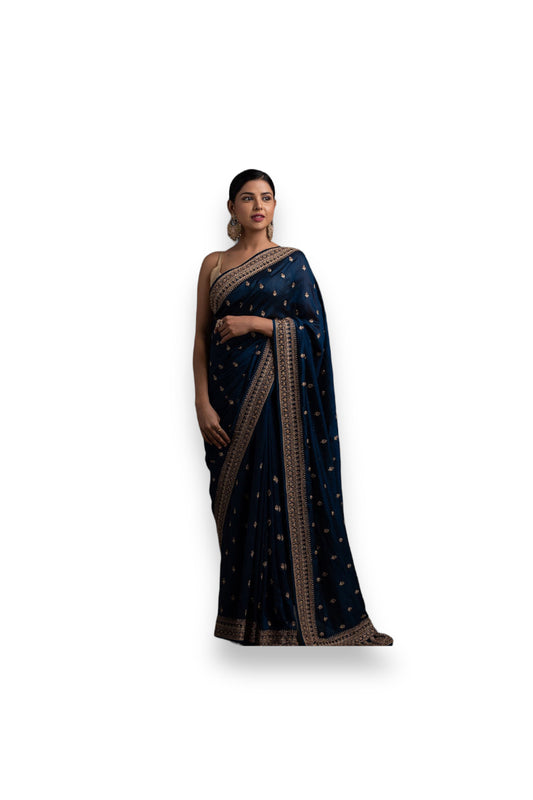 Regal Blue Silk Saree: Embrace Luxury and Style