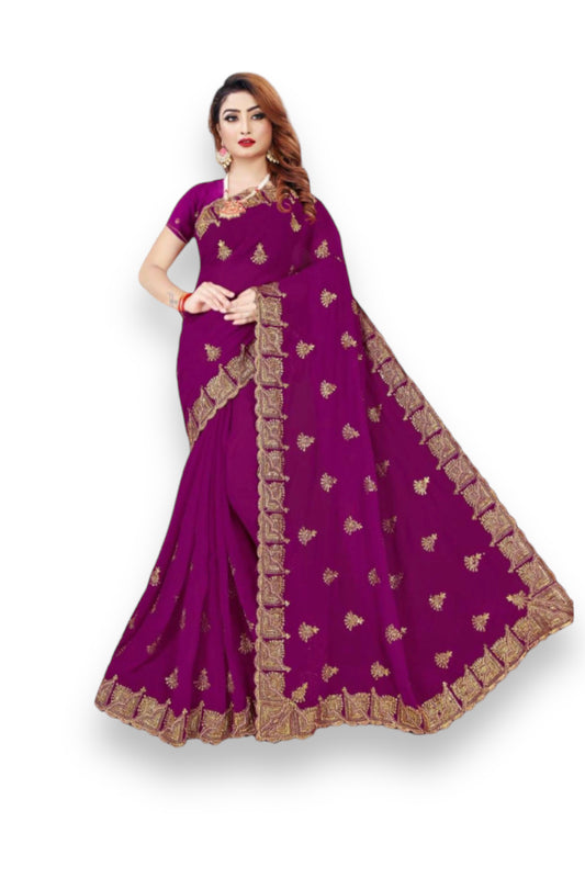 Enchanting Elegance: Stone Work Saree for a Mesmerizing Party Look