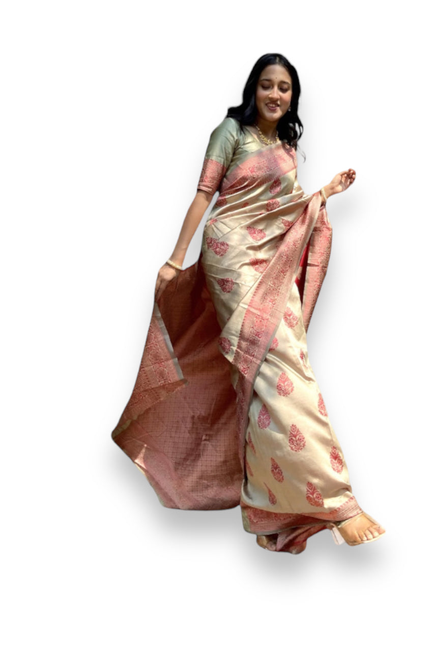 Elegant Jacquard Lichi Saree - 01