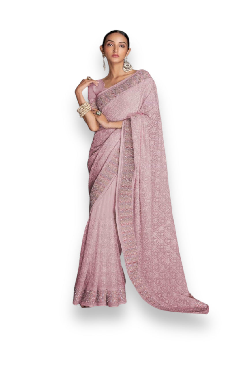Glamorous Pink Swarna Vol 5 Party Wear Saree: Be the Center of Attention