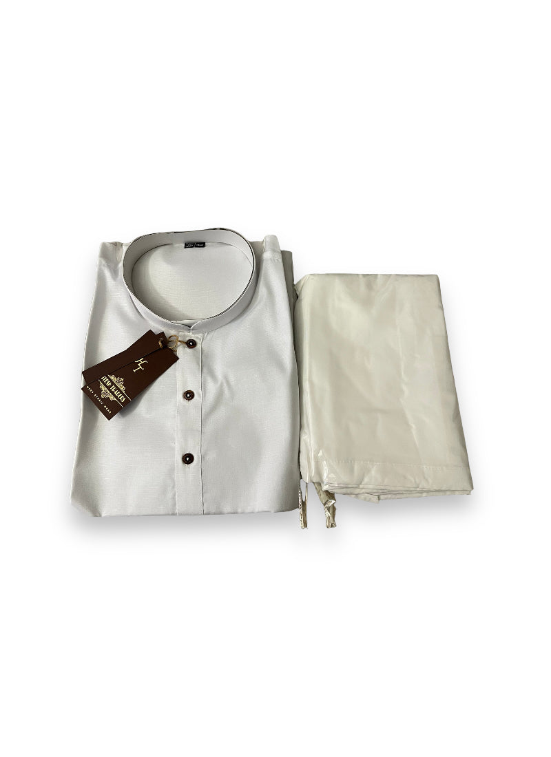 Classic Men's White Kurta Pajama - 6287