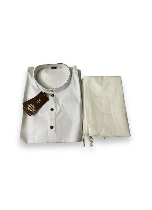 Classic Men's White Kurta Pajama - 6287