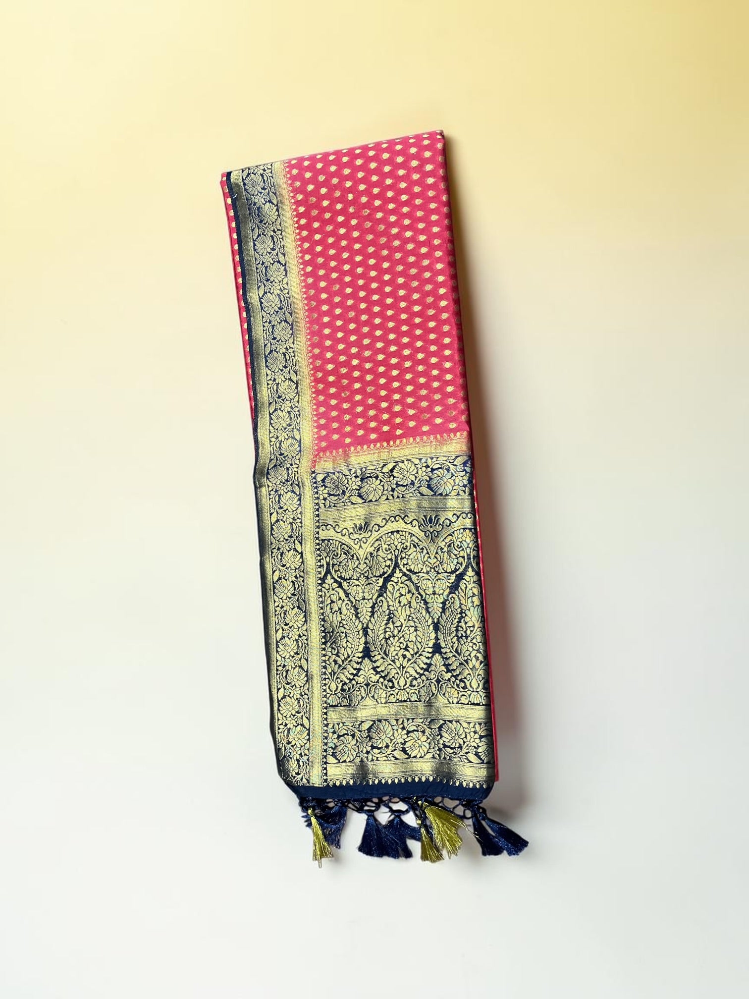 Elegant Opara Silk Saree by Saree Ghor Charlotte featuring intricate traditional patterns and vibrant silk fabric for women.