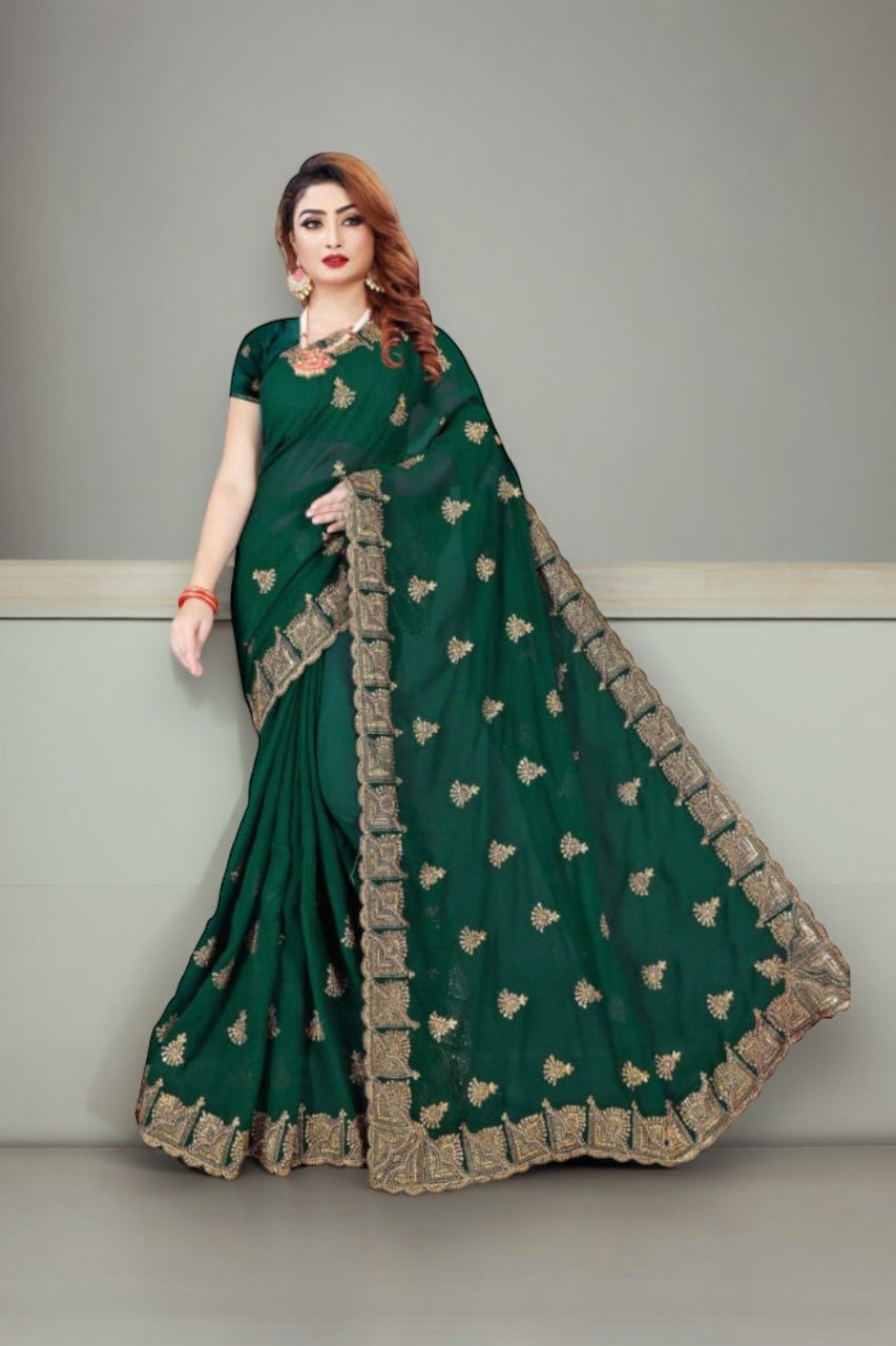 Enchanting Elegance: Stone Work Saree for a Mesmerizing Party Look