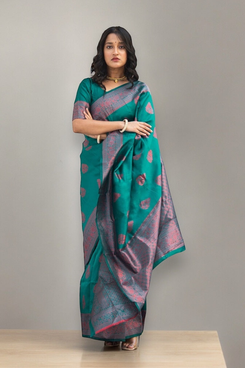 Elegant Jacquard Lichi Saree - 04