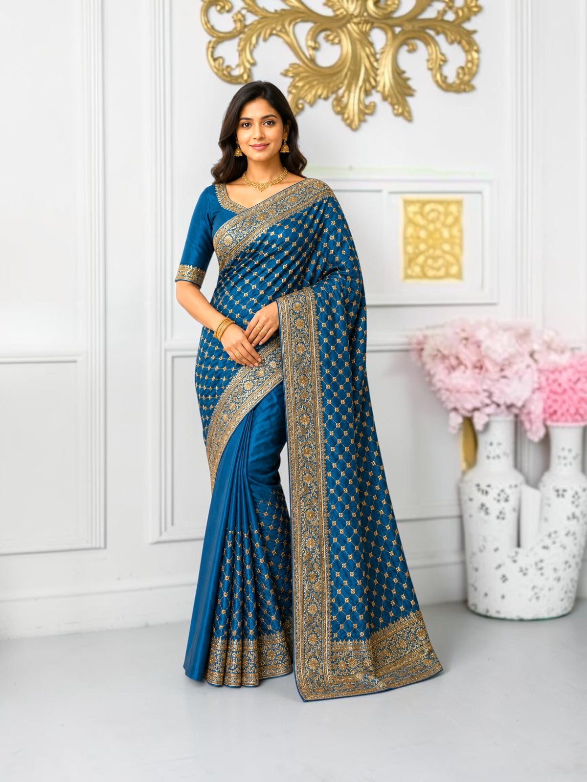 Elegant traditional saree from Saree Ghor Charlotte with intricate design, perfect for cultural wear for women.