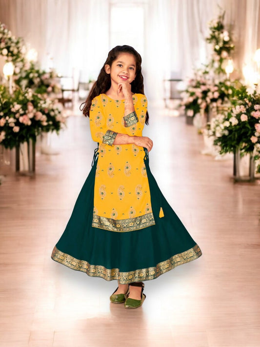 Elegant Girls' Rayon Gown-Style Dress: Graceful and Stylish