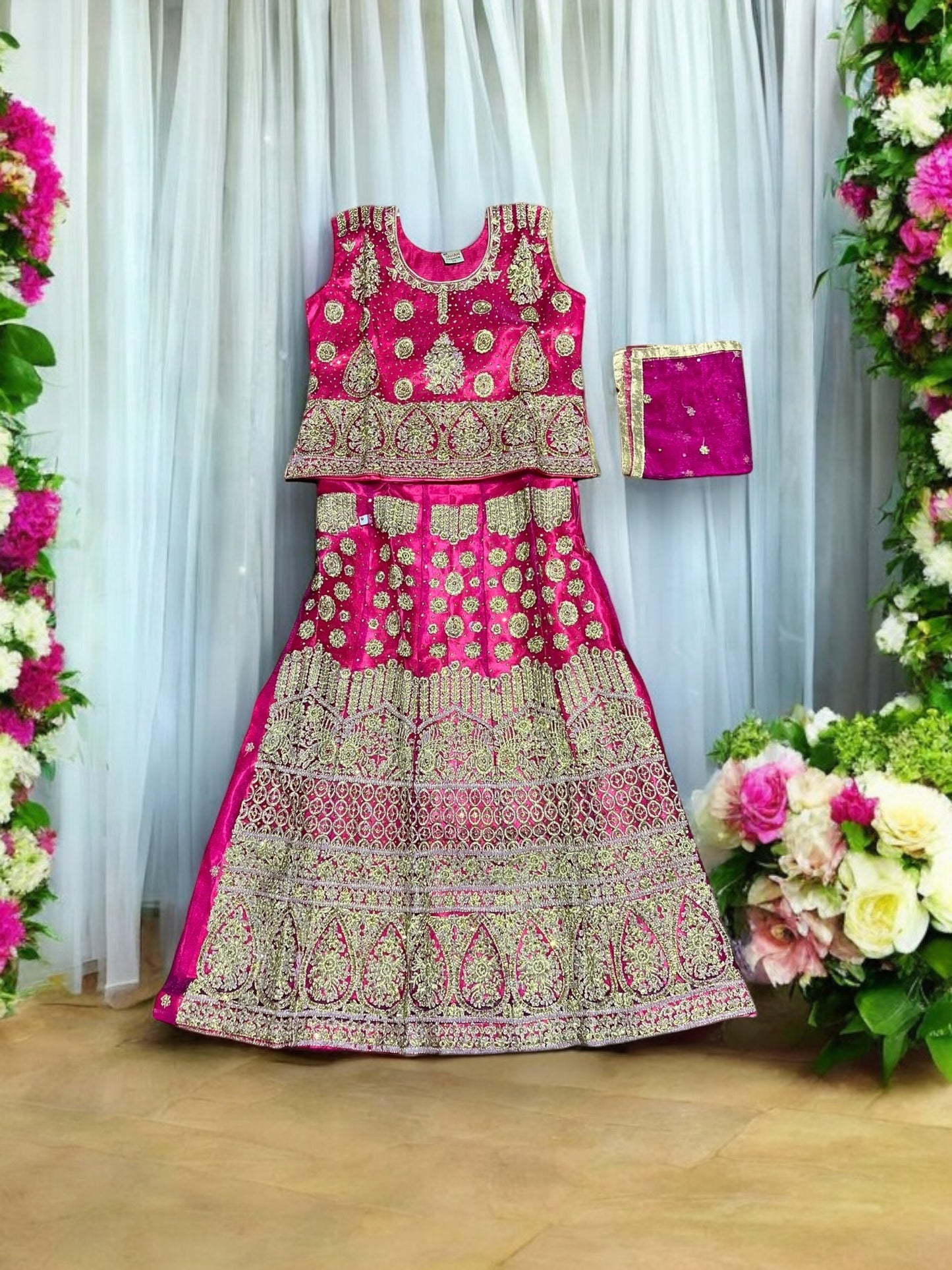 Princess Dreams: Girls' Embroidered Lehenga Choli Set