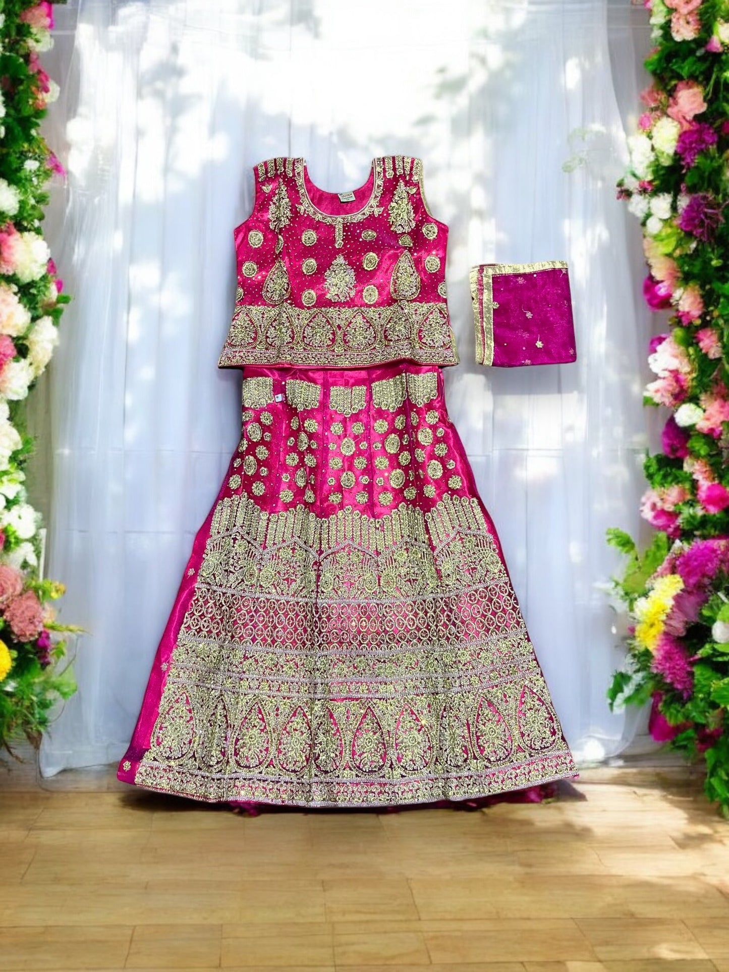 Princess Dreams: Girls' Embroidered Lehenga Choli Set