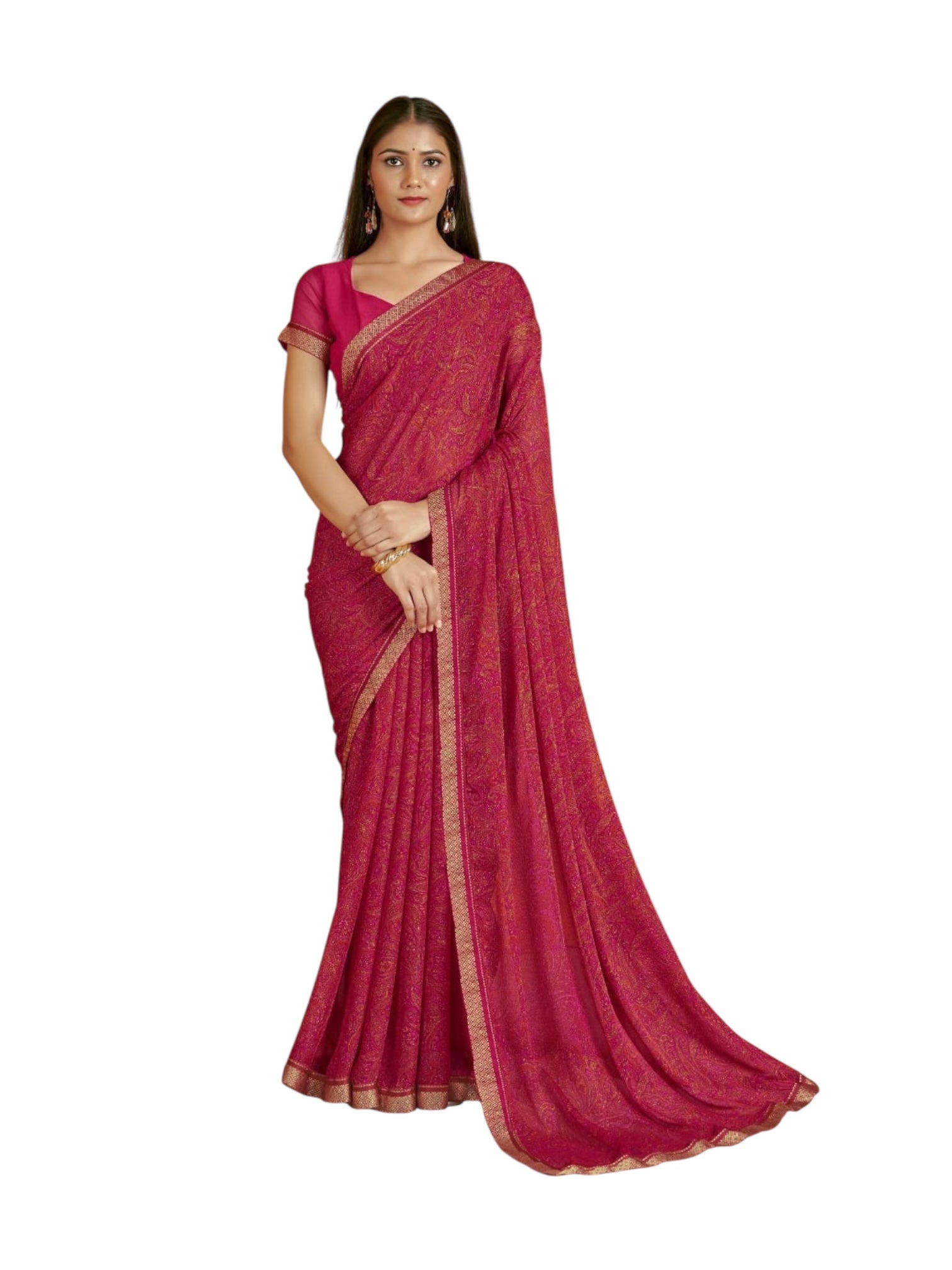 Traditional Saree from Saree Ghor Charlotte featuring vibrant fabric and intricate draping for elegant cultural wear.