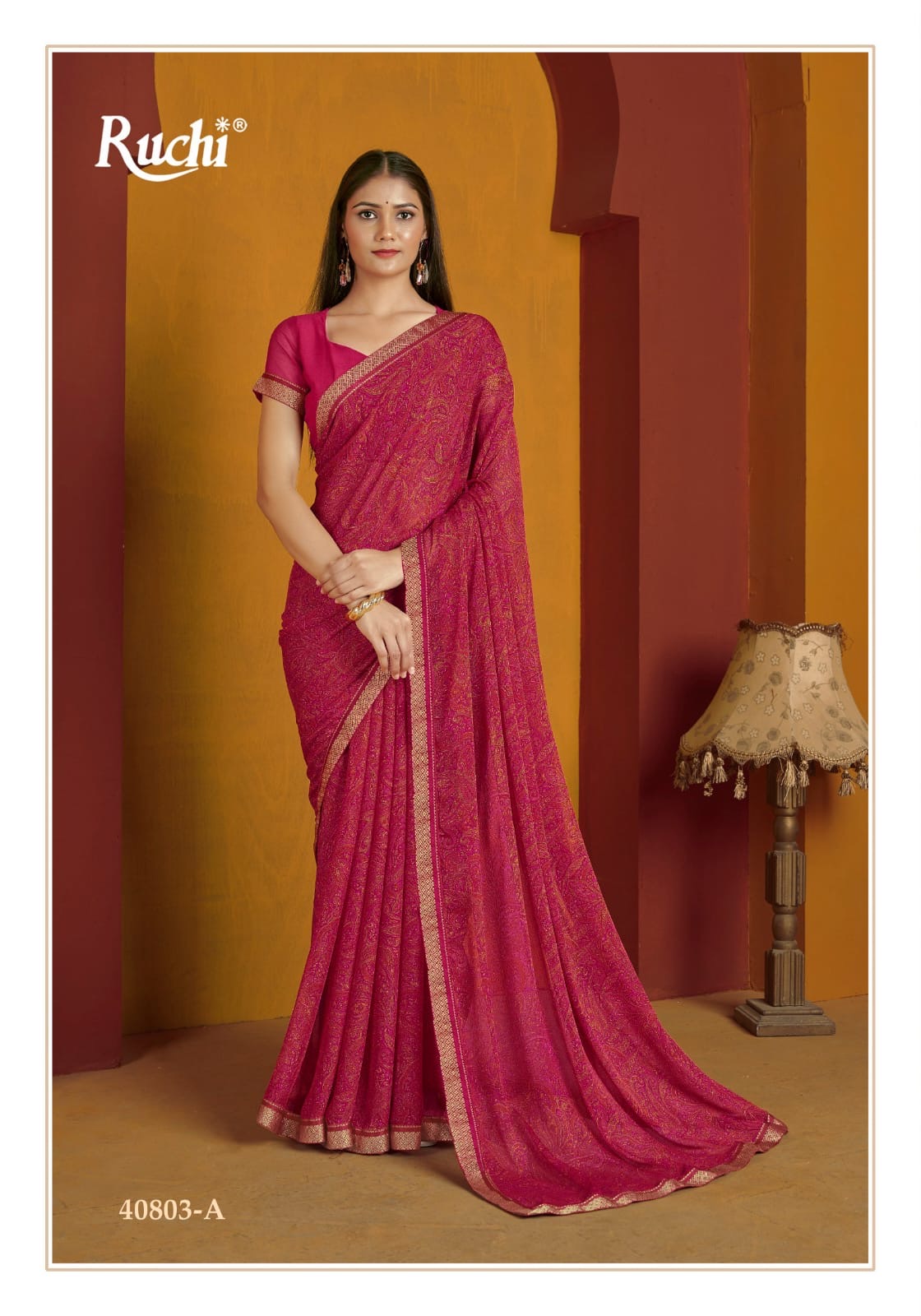 Traditional Saree by Saree Ghor Charlotte featuring intricate patterns and vibrant colors, perfect for cultural wear for women.