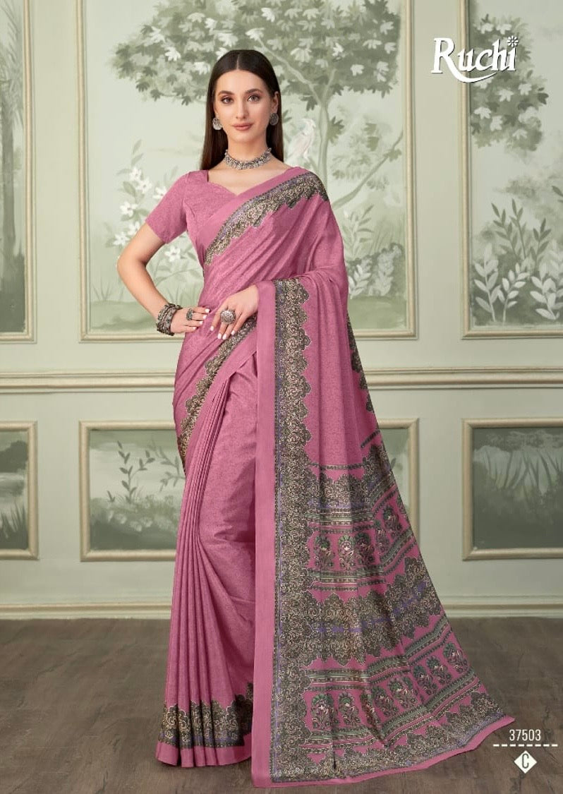 Traditional Saree by Saree Ghor Charlotte featuring intricate embroidery and vibrant colors, perfect for cultural wear for women.