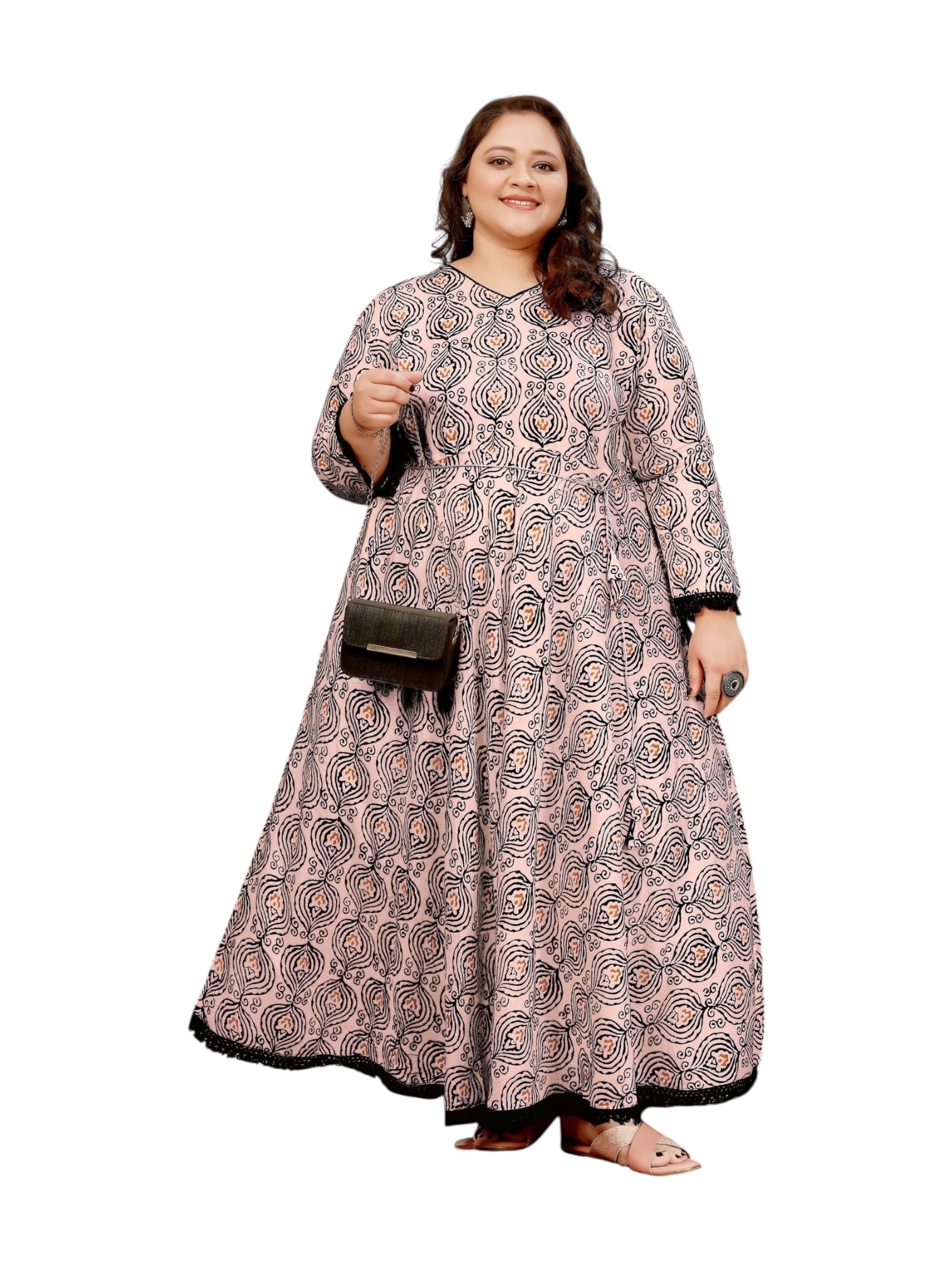 Plus size traditional salwar kameez gown for women, cultural wear by Saree Ghor Charlotte, featuring intricate embroidery and vibrant colors.