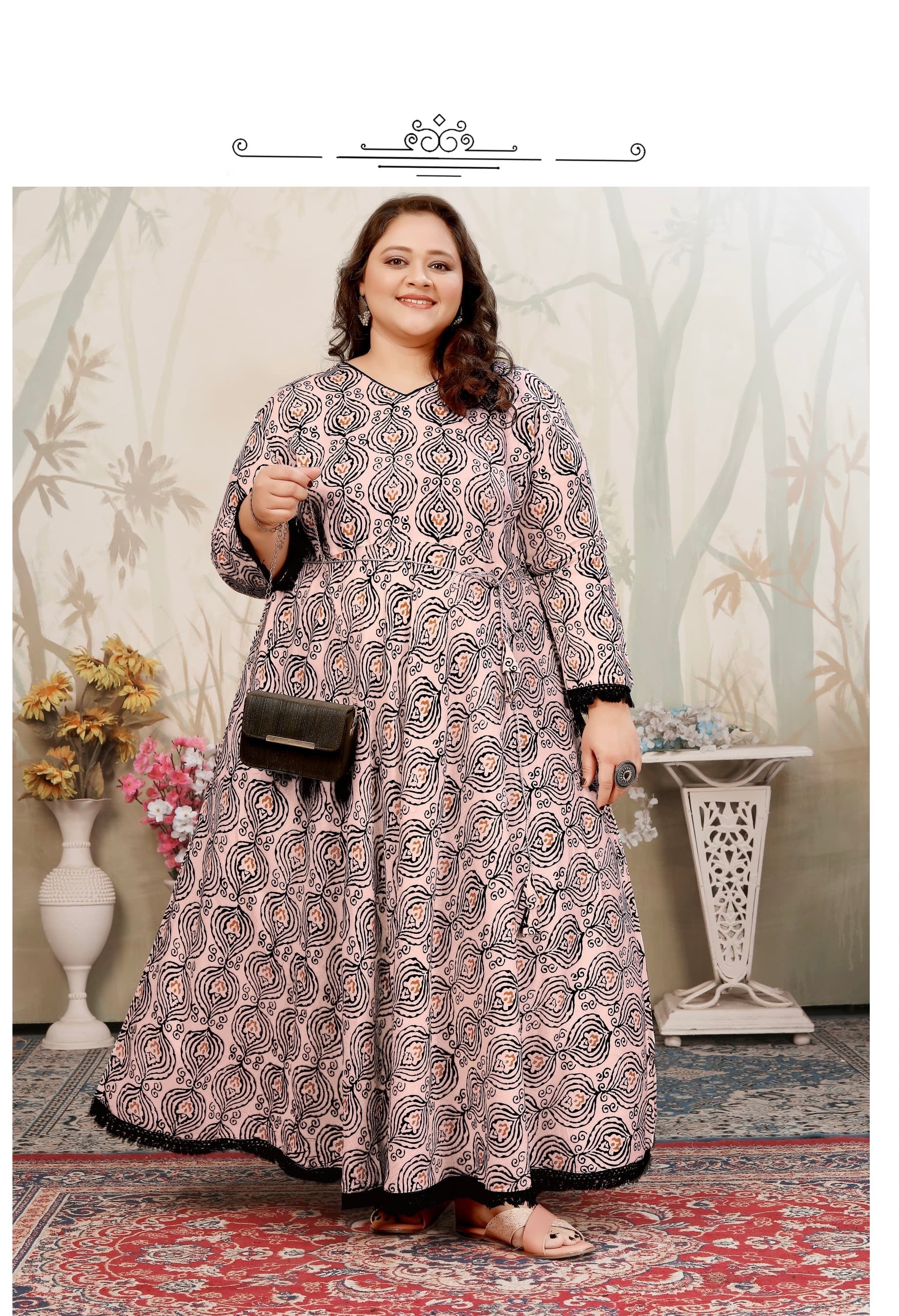 Plus size traditional salwar kameez gown for women by Saree Ghor Charlotte, featuring vibrant cultural wear with intricate embroidery.
