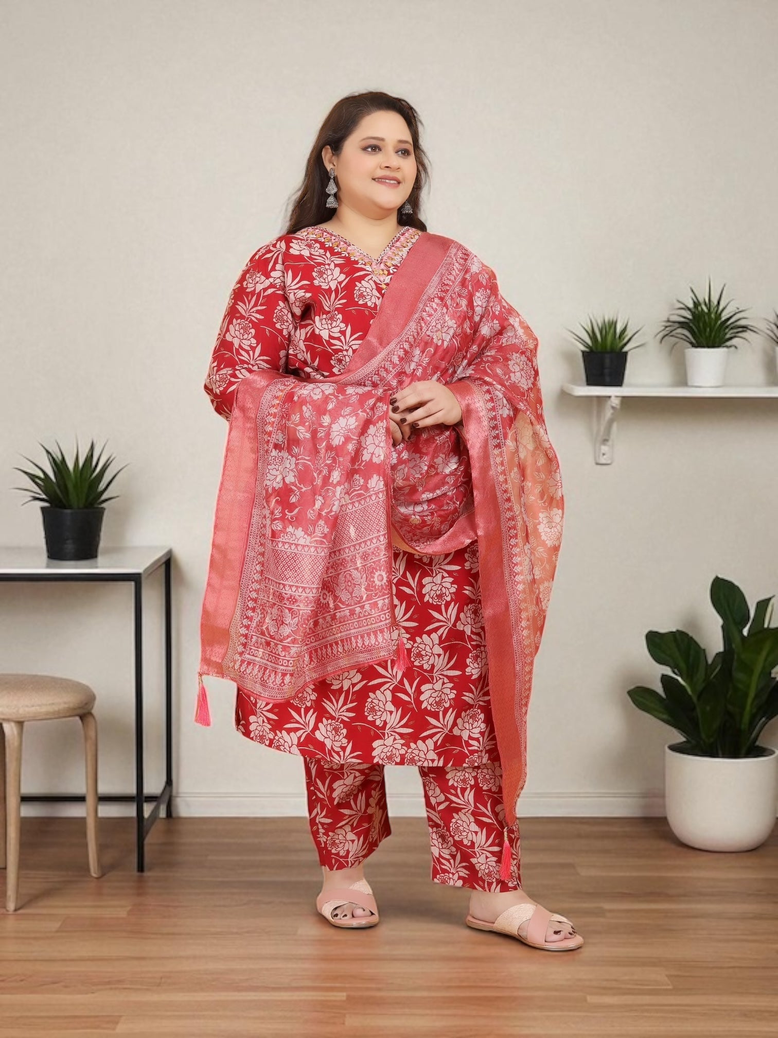 Traditional Saree Ghor Charlotte Salwar Kameez for women, showcasing intricate embroidery and vibrant fabric in a cultural wear style.