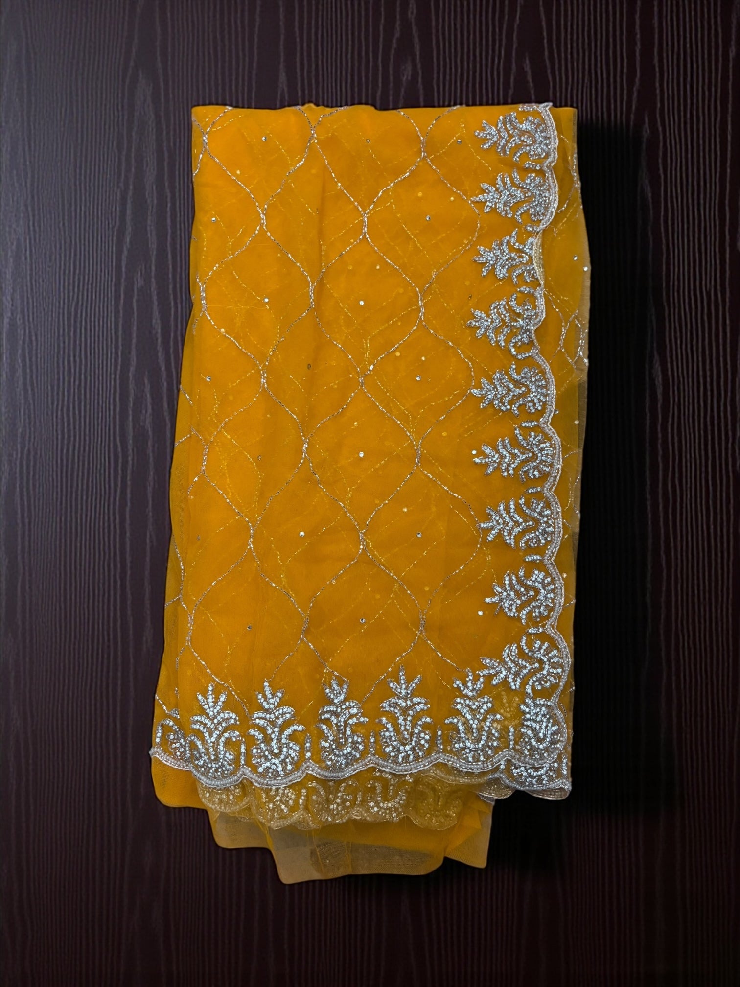 Elegant designer net saree with matching ready blouse from Saree Ghor Charlotte, perfect for cultural women’s wear.