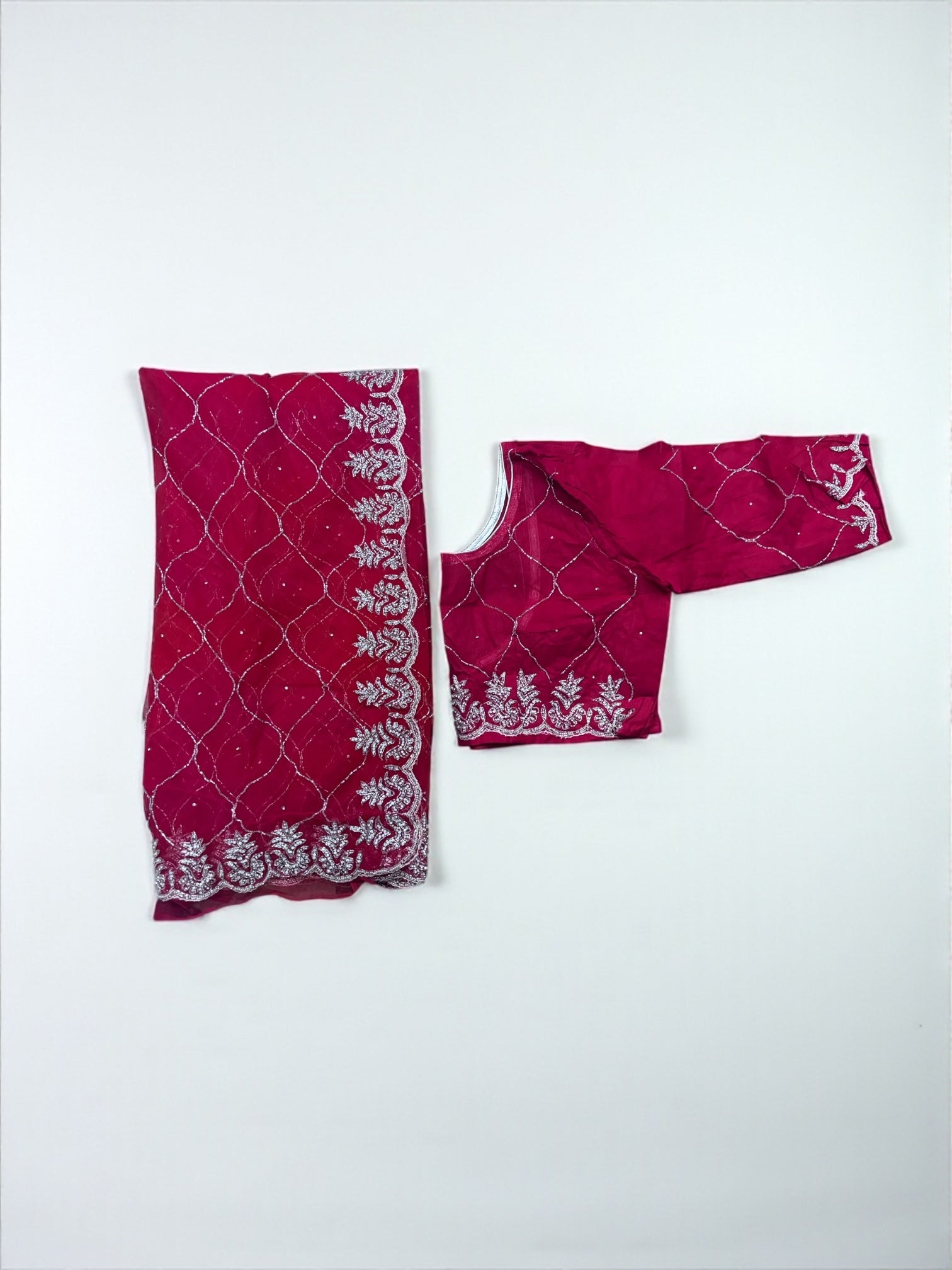 Designer Net Saree with Ready Blouse, Cultural Wear for Women, Aug41 - Saree Ghor Charlotte