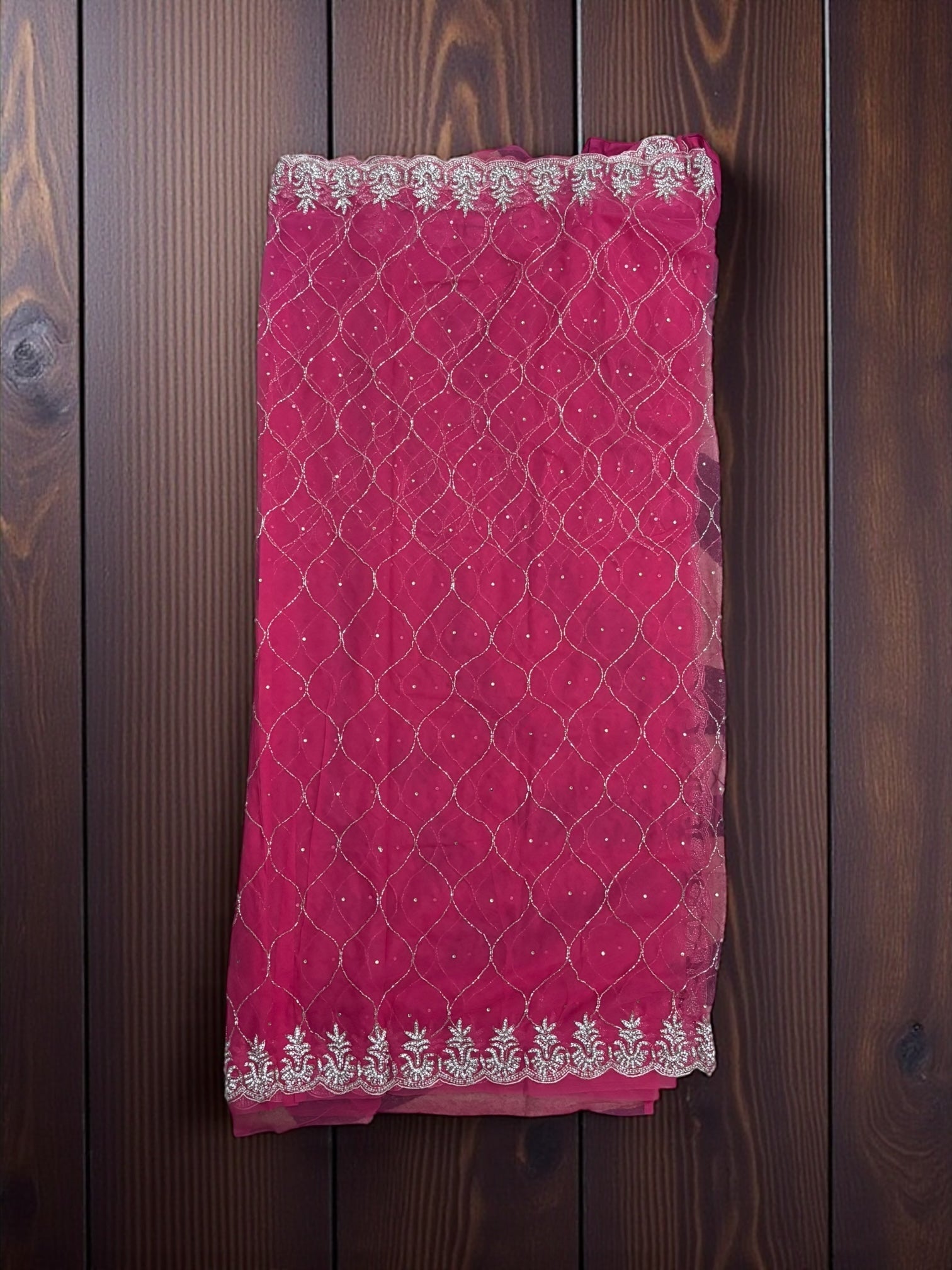 Designer Net Saree with Ready Blouse, Cultural Wear for Women, Aug42 - Saree Ghor Charlotte