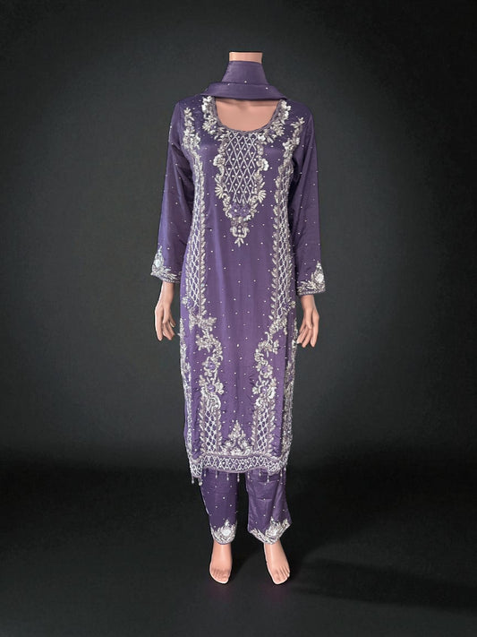 Heavy Work Salwar Kameez, Cultural Wear for Women, Aug22