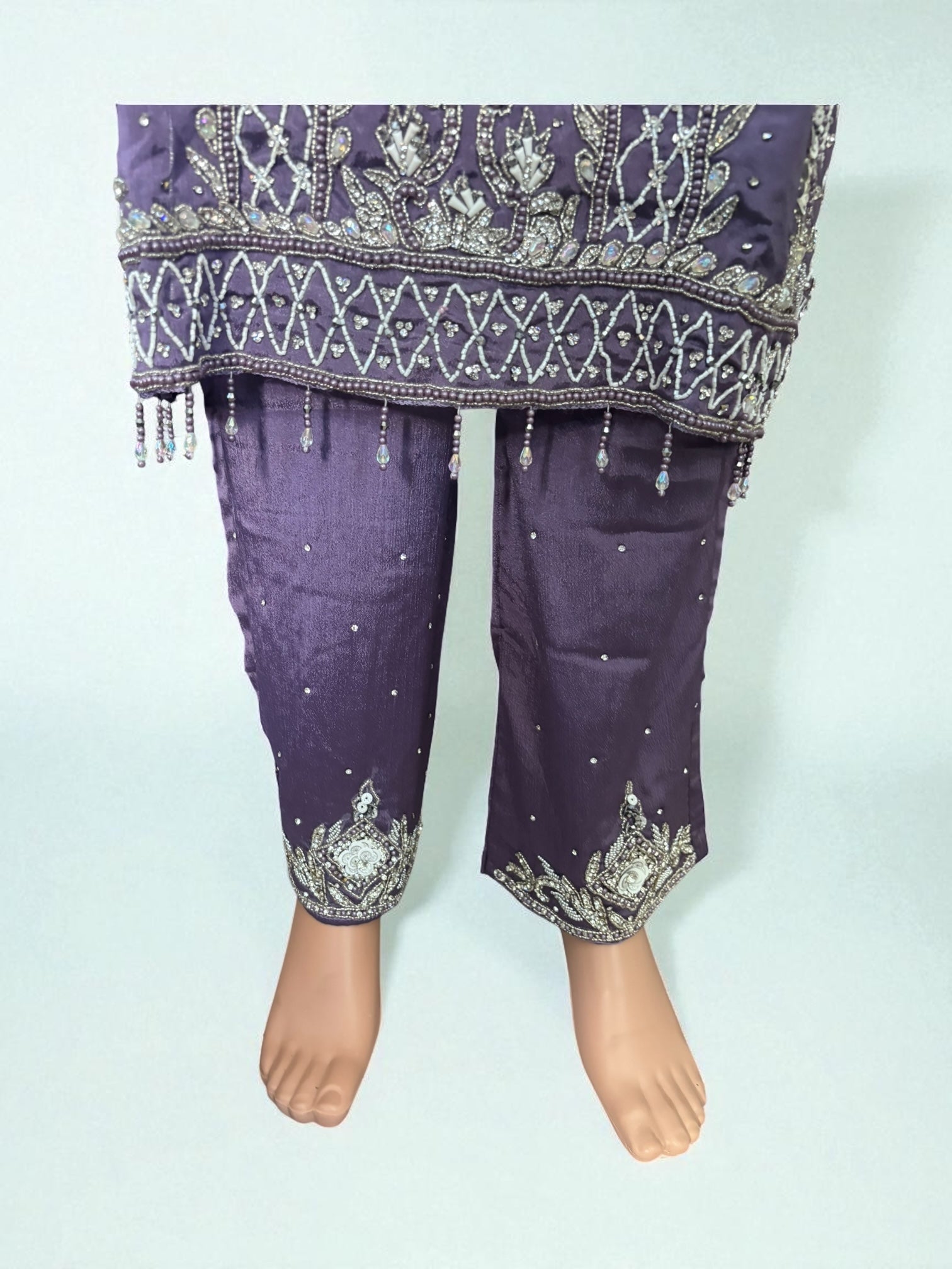 Heavy Work Salwar Kameez by Saree Ghor Charlotte featuring intricate embroidery and traditional cultural design for women.