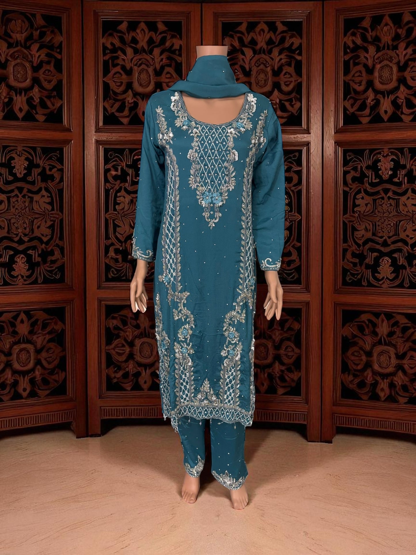 Heavy Work Salwar Kameez, Cultural Wear for Women, Aug24