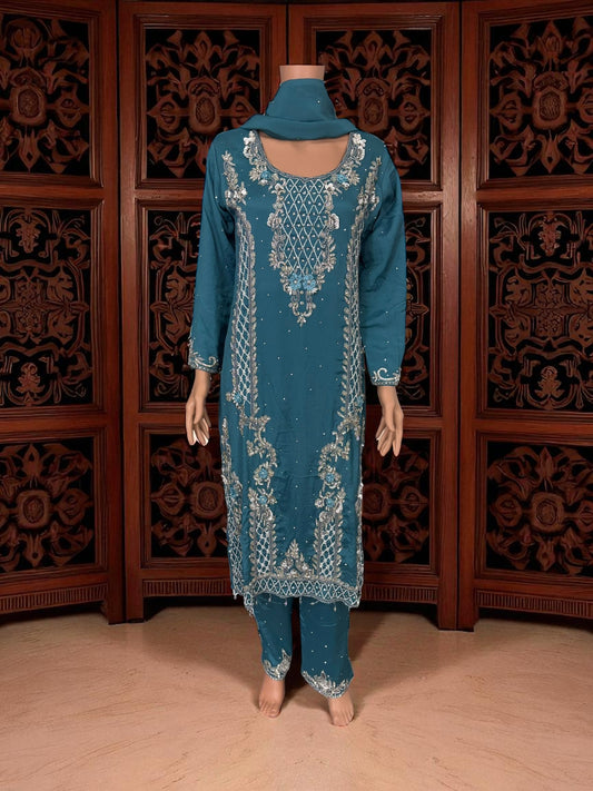 Heavy Work Salwar Kameez, Cultural Wear for Women, Aug24