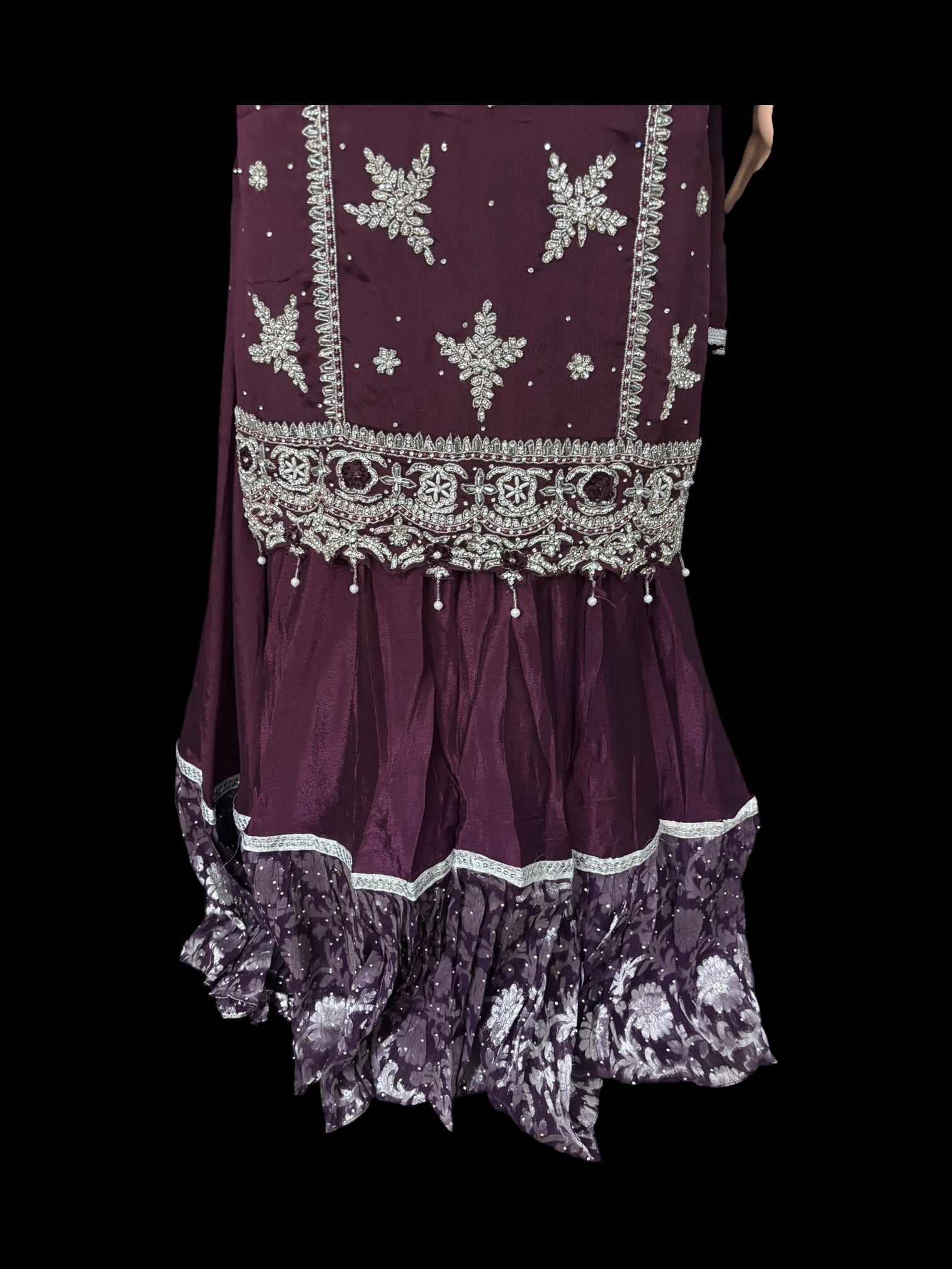 Heavy Work Salwar Kameez by Saree Ghor Charlotte featuring intricate embroidery and traditional cultural wear for women.