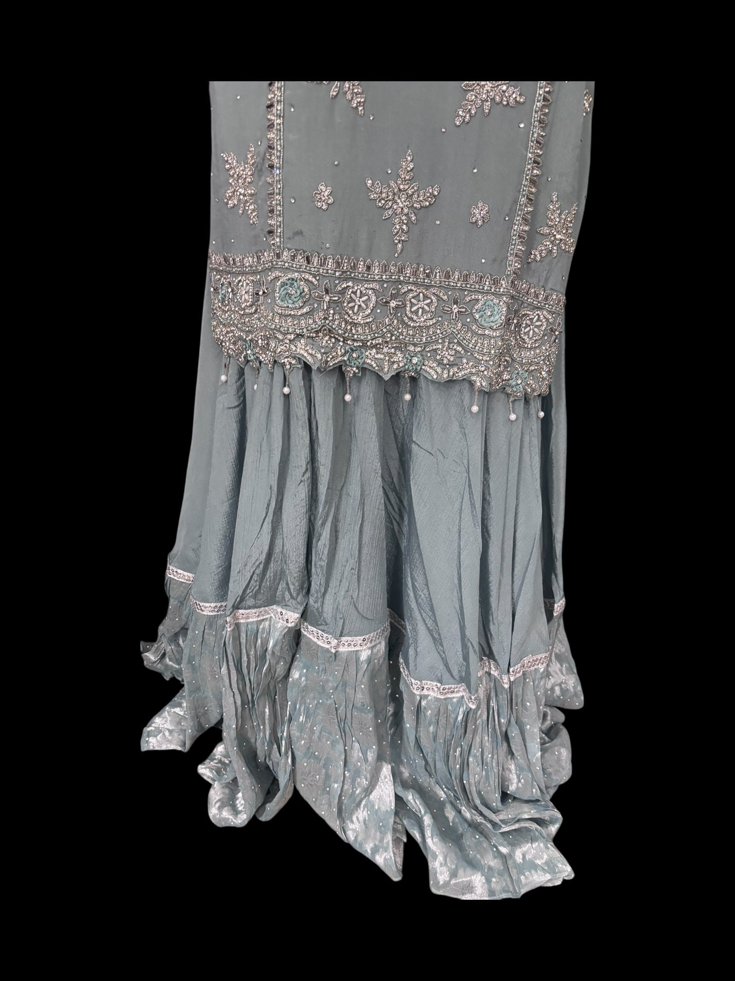 Heavy Work Salwar Kameez for women by Saree Ghor Charlotte, showcasing intricate embroidery and traditional cultural design.