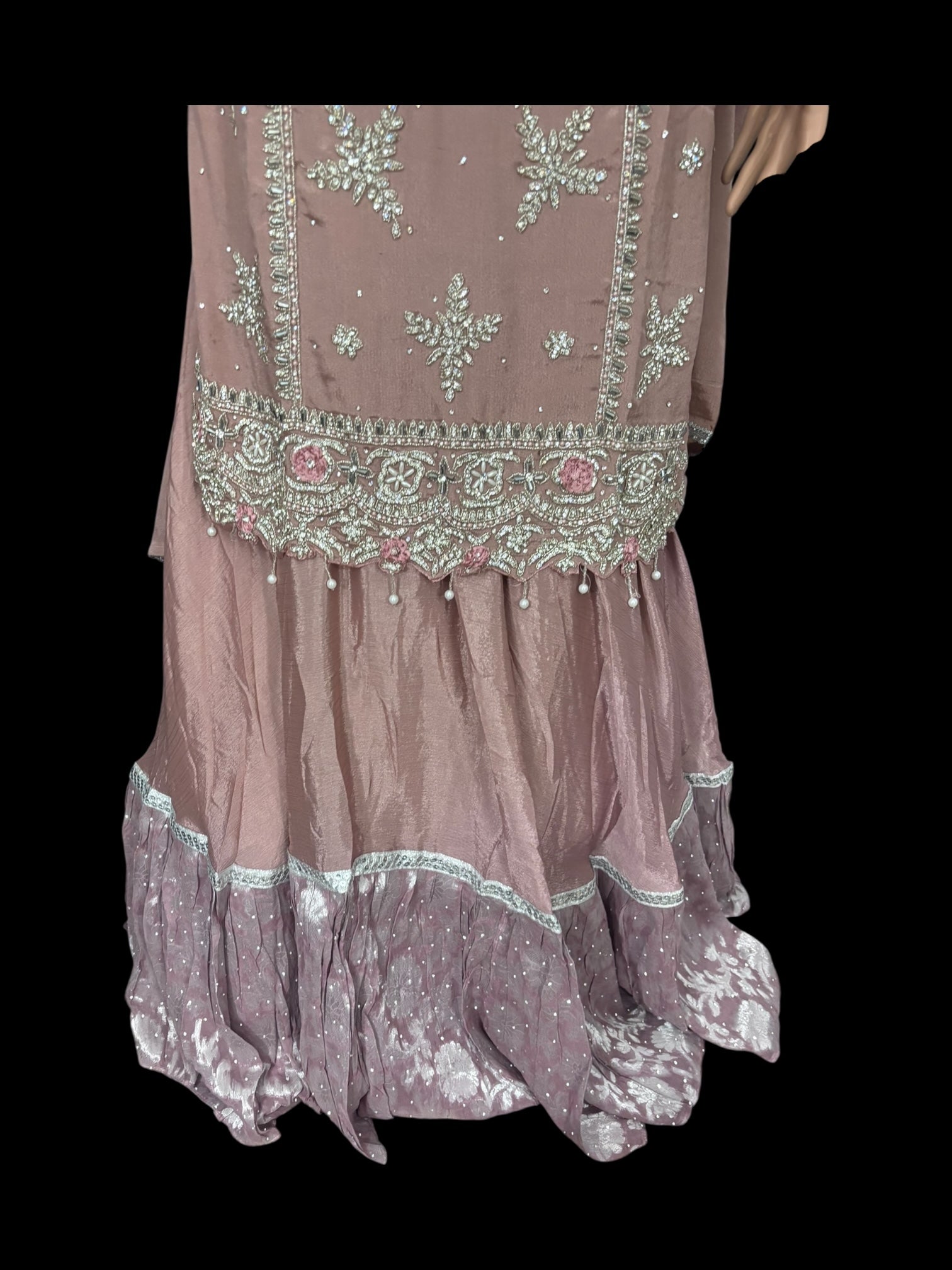 Heavy Work Salwar Kameez from Saree Ghor Charlotte, colorful traditional women's cultural wear with intricate embroidery.